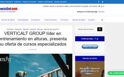 Verticalt Group: Referente en Entrenamiento en Alturas, Reconocido por BusinessCol
